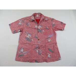 Hawaiian Casual Floral Print Shirt Faded Red Hawaii Brand Sz XL